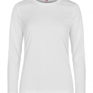Basic Active-T langærmet T-shirt, Dame - Hvid - Clique 029041