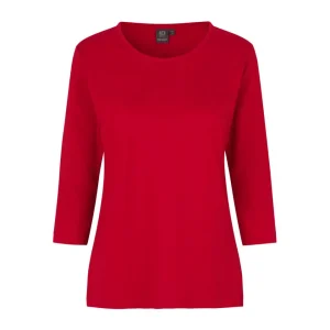 3/4 Ærmet T-shirt - Dame - Rød - ID313