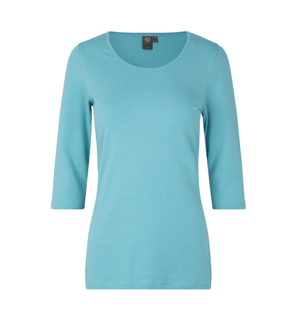 3/4 Ærmet Stretch T-shirt - Dame - Aqua - ID 0597 - Billede 2