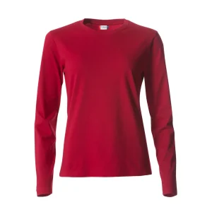 Basic Dame T-shirt med langeærmer - Rød - Clique 029034