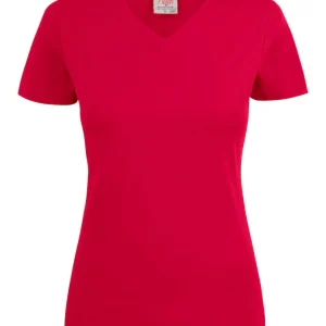 Heavy V-neck Dame - Rød - Printer 2264025
