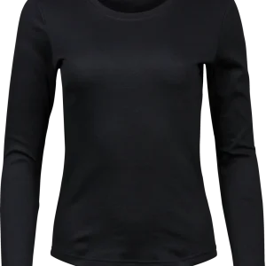 Langærmet Interlock Tee Dame - Sort - Teejays 590