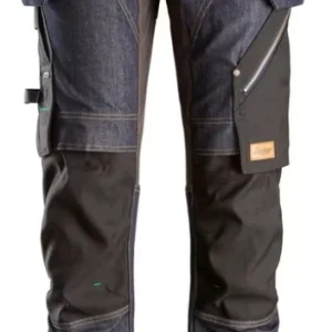 Snickers FlexiWork denim håndværkerbukser 6955, Denim/Sort